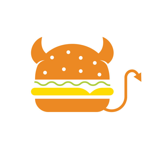 怪兽汉堡logo设计。图片下载