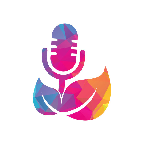 播客叶自然生态矢量标志设计。图片下载