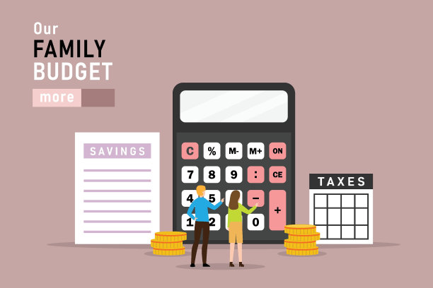 家庭预算计划二维平面向量图片下载
