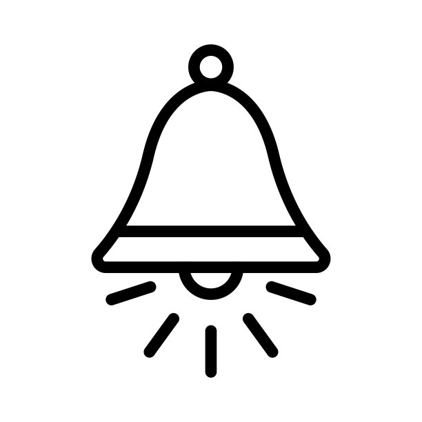 贝尔图标。黑色轮廓直线轮廓。正面的看法。可编辑的中风。矢量简单的平面图形插图。白色背景上的孤立物体。隔离。图片下载