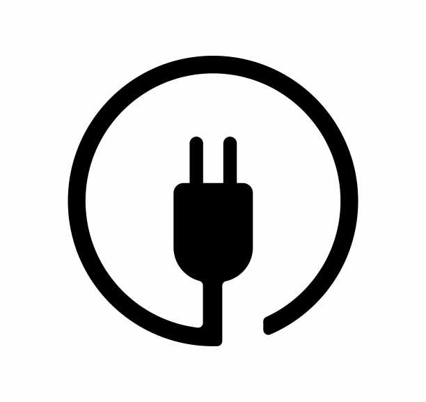 插头图标矢量。电插座的迹象图片下载