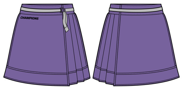 女子网球迷你百褶裙球衣设计平面素描时尚插画的女孩和女士，跑步trail裙的概念与前后视图跟踪积极的穿着。图片下载