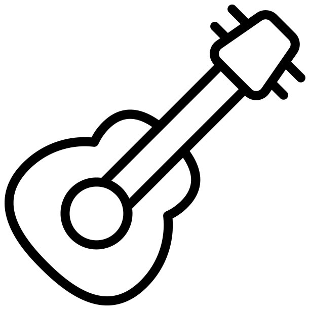 吉他矢量轮廓图标。印度教的节日，印度教的庆典标志，图片下载