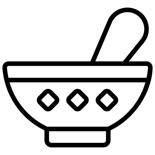 汤碗矢量轮廓图标。印度教的节日，印度教的庆典标志，图片下载