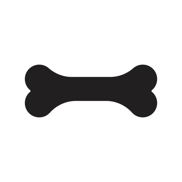 黑色的骨头孤立在白色背景上图片下载