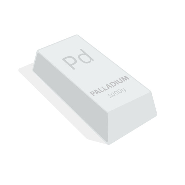 钯锭。向量。重1公斤的贵重金属的插图。铸锭等级99%。银行网站或投资应用的图标。储蓄的金融工具。图片下载