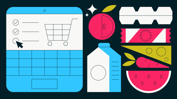 网上购物平面插图图片下载