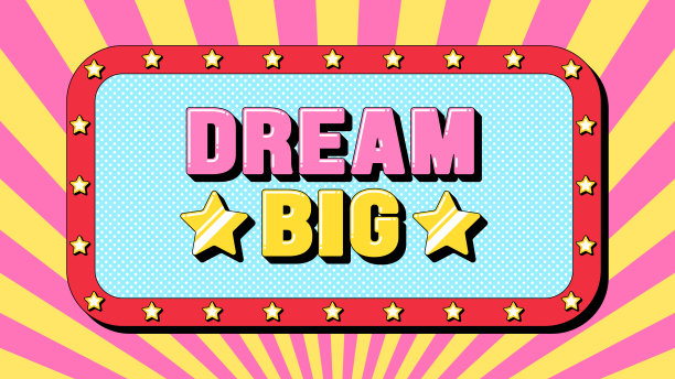 梦想大文，成功心态。文字横幅模板与积极的短语梦想大图片下载