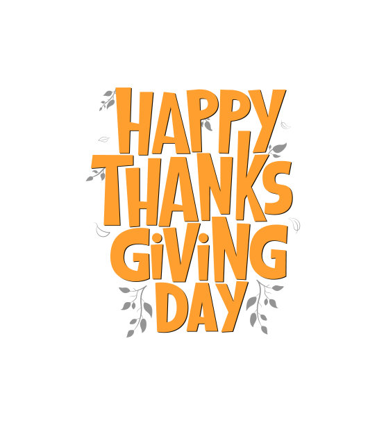 感恩节快快乐乐刻字，矢量节日问候引语。手写的感恩节排版印刷传单，海报，贺卡，横幅。图片下载