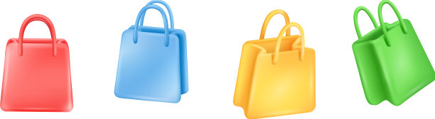 3d购物袋空彩色购物袋图片下载