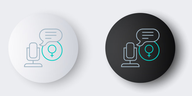 线麦克风图标隔离在灰色背景上图片下载