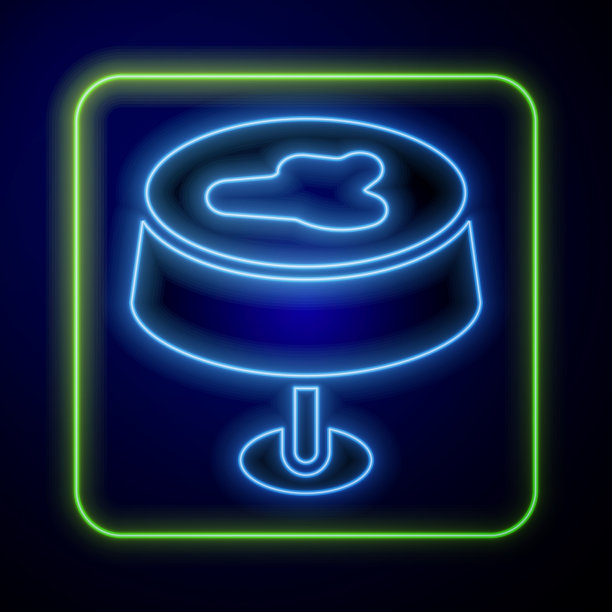 发光的霓虹灯污渍在桌布图标隔离图片下载