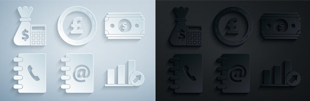 设置地址簿堆叠纸币现金图片下载