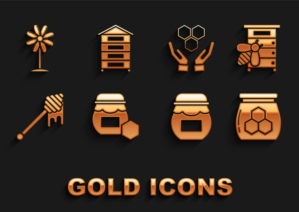 设置罐蜂蜜蜂房为蜜蜂蜂蜜勺图片下载