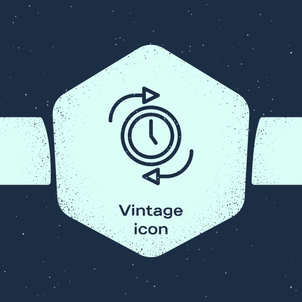 垃圾线时钟与箭头图标隔离在蓝色图片下载