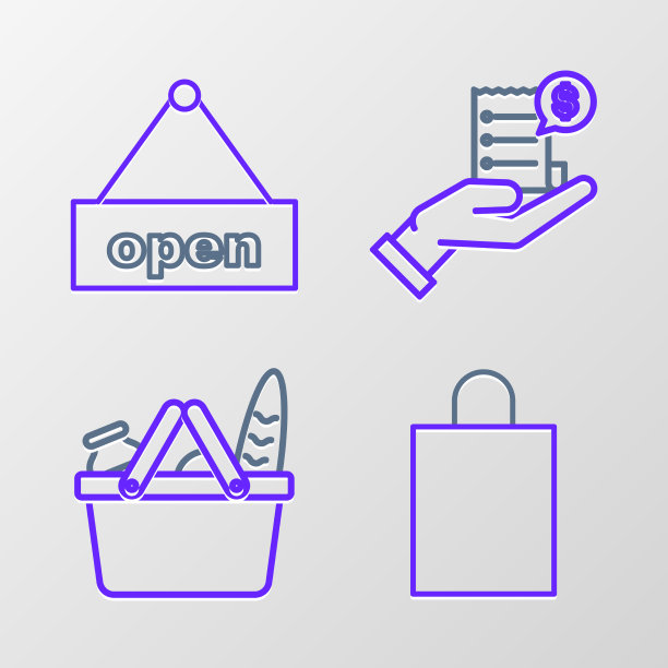 套线纸购物袋和购物篮图片下载