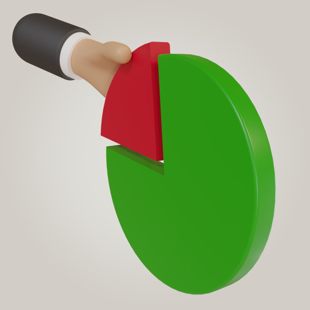 商人拿一块馅饼的3d手，税务官员拿税或拿利润的概念，饼图图片下载