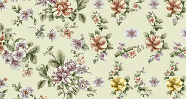 复古无缝花卉图案图片下载