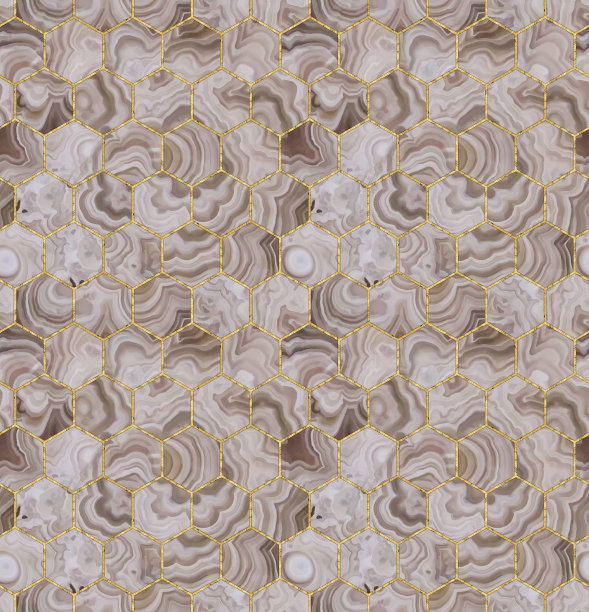 六边形无缝纹理。镶嵌,镶嵌。彩色玻璃风格的插图。装饰艺术风格。无缝混沌六边形图案。适用于墙纸、纺织印花、瓷砖。石头纹理。金色的六边形图片下载