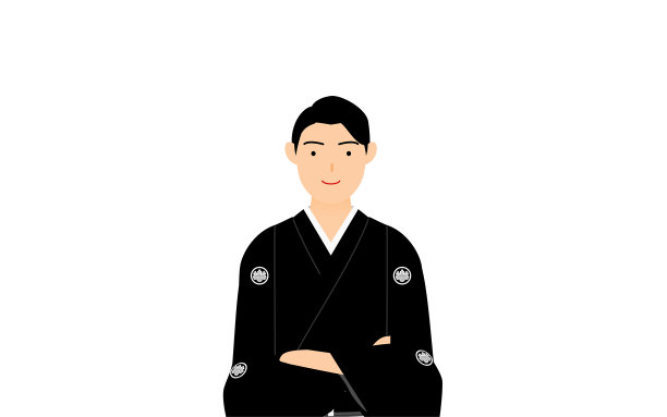 一个穿着和服的男人，穿着有冠的和服，抱着胳膊图片下载