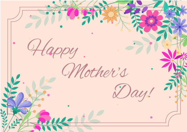 美丽的贺卡祝您母亲节快乐。鲜艳的插图，可用于制作卡片，婚礼，生日等节日和可爱的夏天的邀请卡背景。图片下载