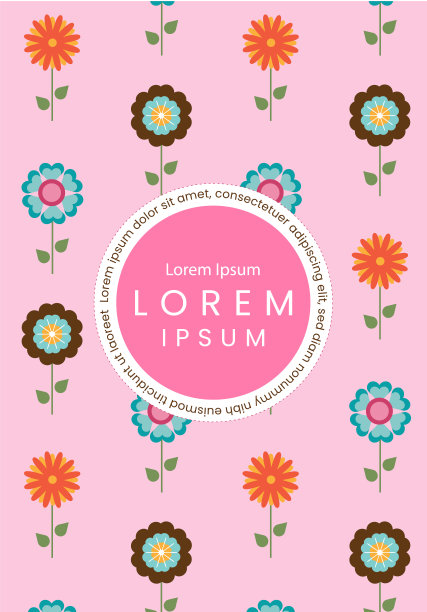 花朵图案背景海报和传单矢量设计图片下载