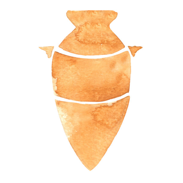 古罐或双耳罐标志水彩插图装饰在历史和陶器。图片下载