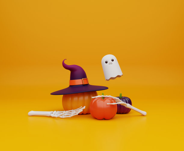 3d渲染万圣节南瓜插画图片下载