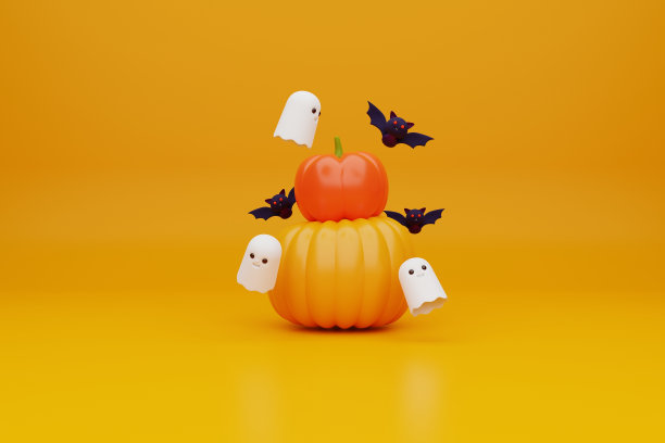 3d渲染万圣节南瓜插画图片下载