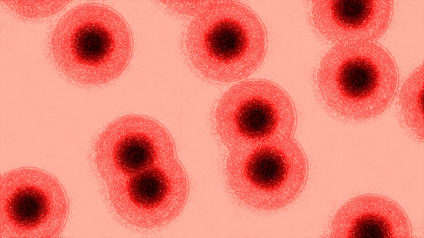 带有病毒细胞的医学背景3D插图图片下载