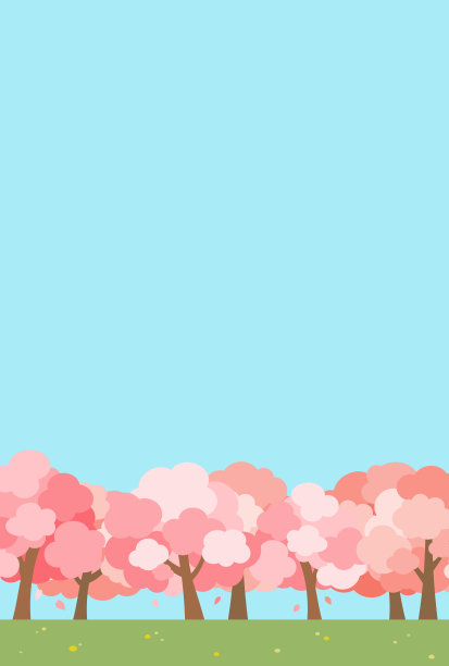 简单可爱的樱桃树插画图片下载