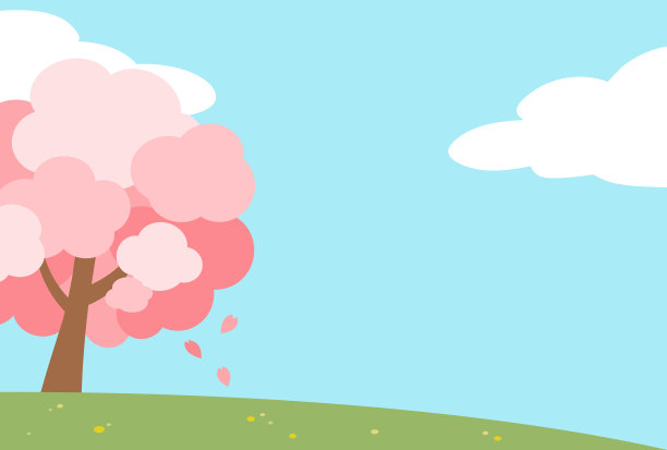 简单可爱的樱桃树插画图片下载