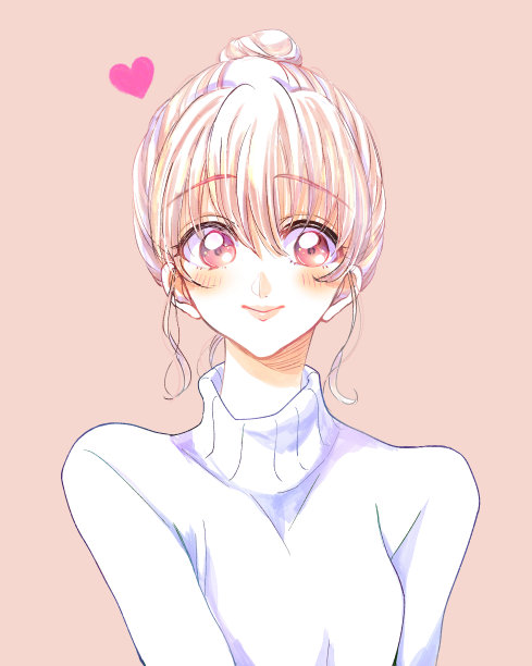 一个梳着发髻、穿着毛衣的女人图片下载