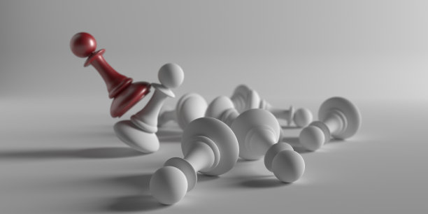 象棋棋子突出。领导的概念图片下载