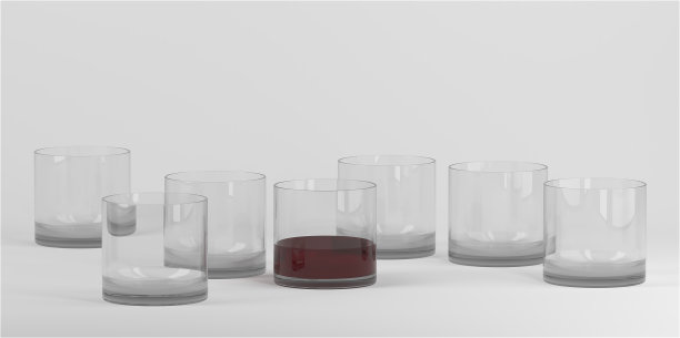 逼真的空各种酒杯供酒精。饮料的背景图片下载
