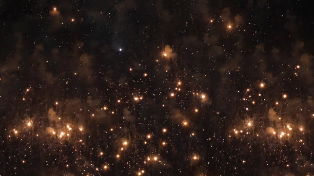 金烟花庆祝纪念日独立日晚上时间庆祝国庆节。2023年新年晚会倒计时活动。2023年新年快乐，7月4日节日佳节概念图片下载