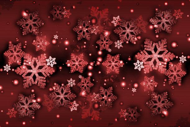 美丽的雪花圣诞在黑暗的酒红色的背景。豪华节日贺卡。图片下载
