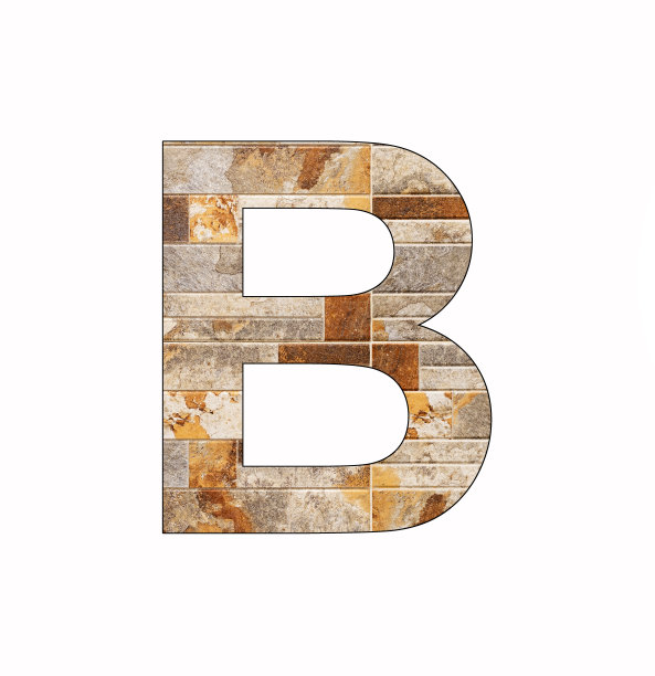 字母B在瓷砖背景-贴面纹理图片下载