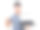 肖像欢快男子条纹衬衫竖起大拇指捧着笔记本电脑白色屏幕开心微笑图片下载