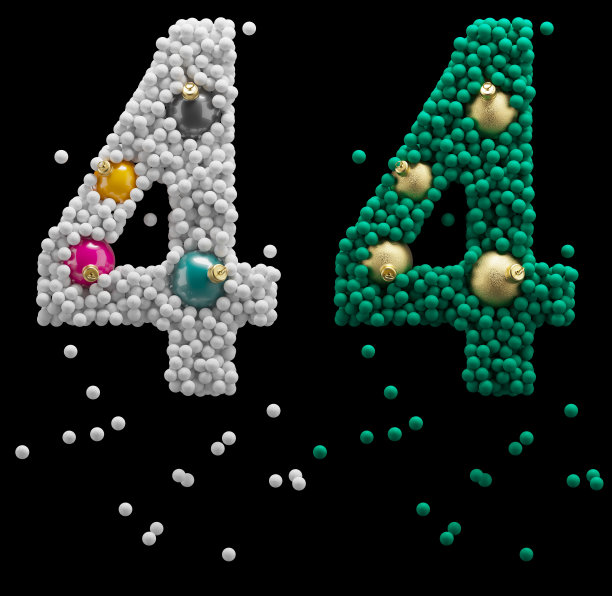 圣诞玩具字体。雪球,泡沫。4号图片下载