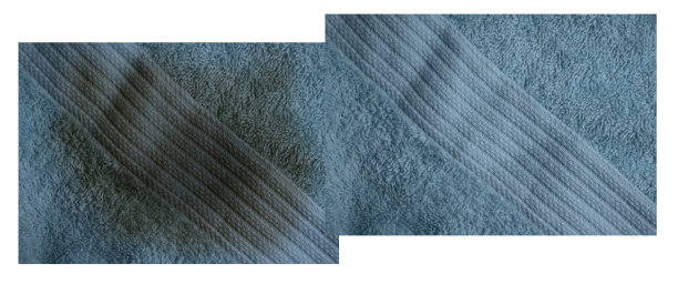 清洁前后织物上的污迹图片下载