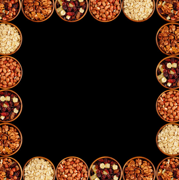 坚果和干果的框架图片下载