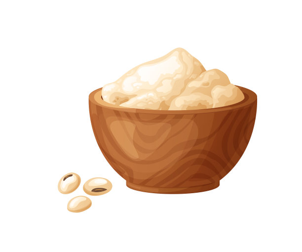 豆粉，木碗，带籽。健康的无麸质食物。有机产品中的粉末。矢量插图孤立在白色背景上图片下载