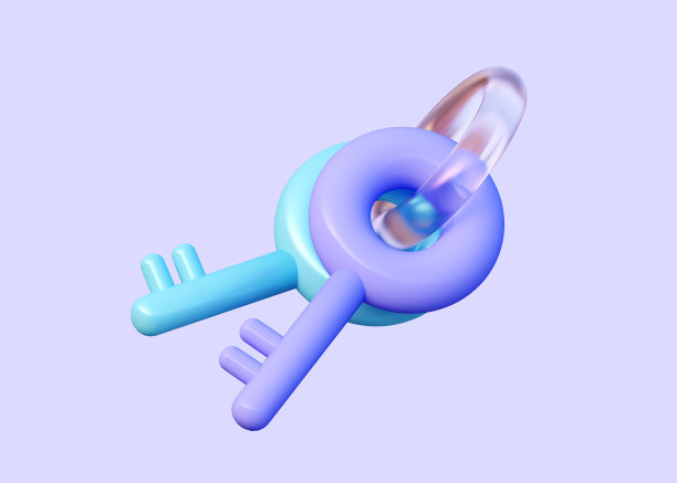 3D图标钥匙的房子在卡通风格。保护和安全标志。三维渲染图片下载