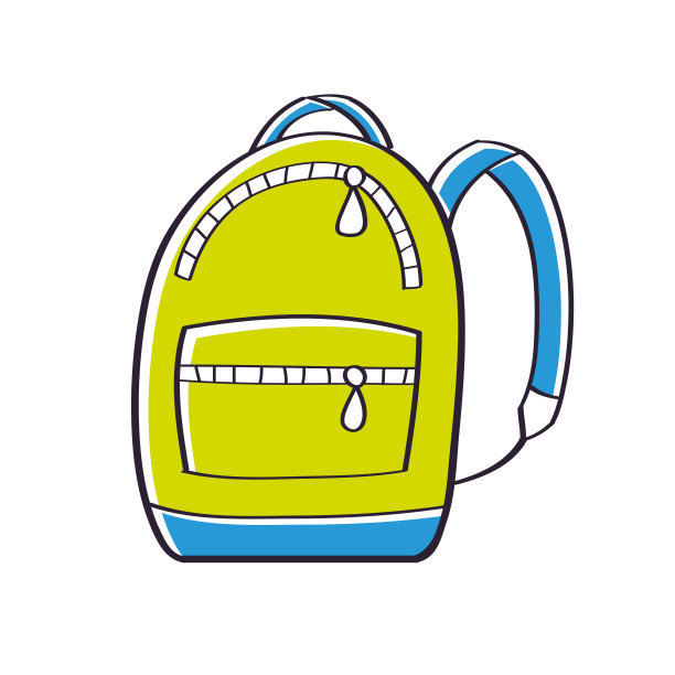 绿蓝色书包或旅行背包图片下载