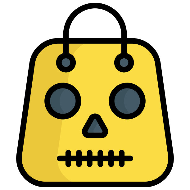 可怕的袋子矢量颜色线图标图片下载