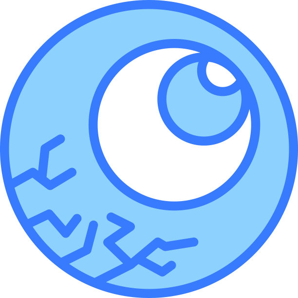 可怕的眼睛矢量蓝色轮廓图标。图片下载