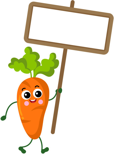 有趣的胡萝卜拿着一个空白的招牌图片下载