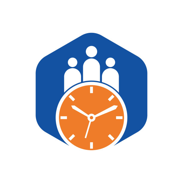 人们的时间标志。时间成功运行状况标志图标向量。图片下载