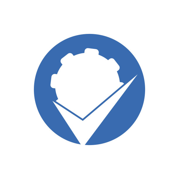 检查齿轮标志图标设计。图片下载